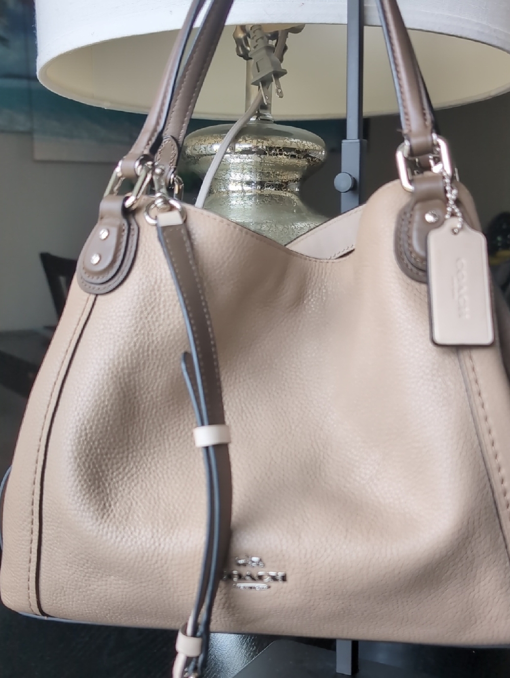 Coach Eddy 28 Satchel Tan Leather Women's Bag And Crossbody.